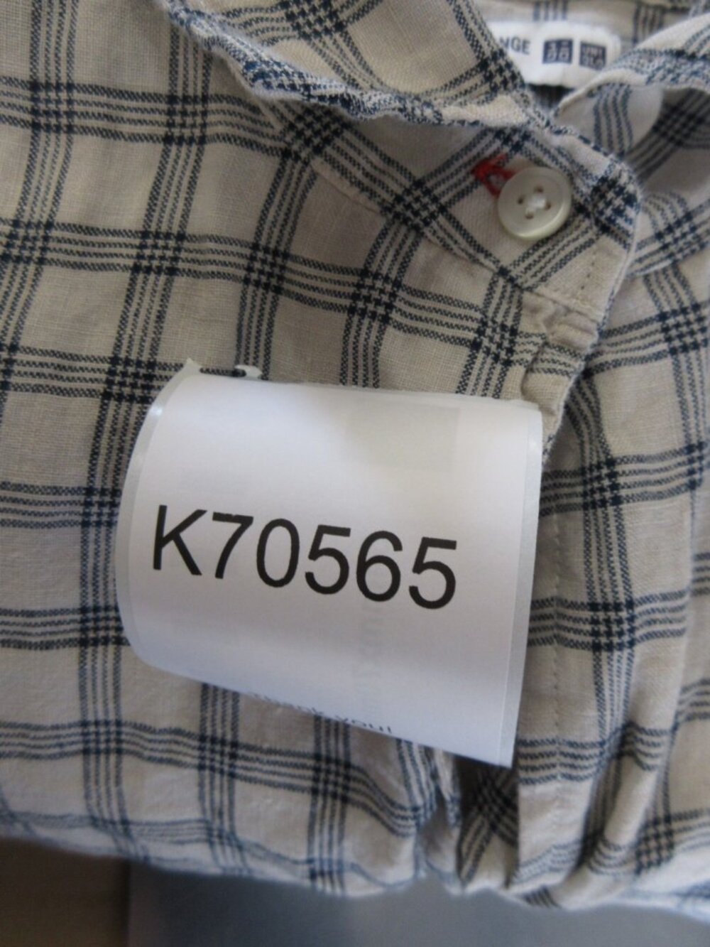 Uniqlo Ines De La Fressange Dress Medium Linen Shirt Button Up Check - Picture 11 of 11